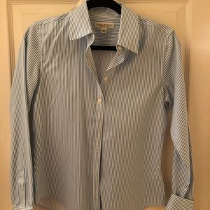 Banana republic fitted blue striped shirt